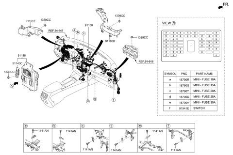 2016 Kia Optima Instrument Panel Junction Box Assembly Diagram for 91950D4020