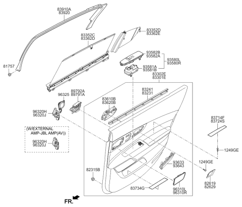 2016 Kia K900 Curtain Assembly-Rear Door, L Diagram for 833523T200