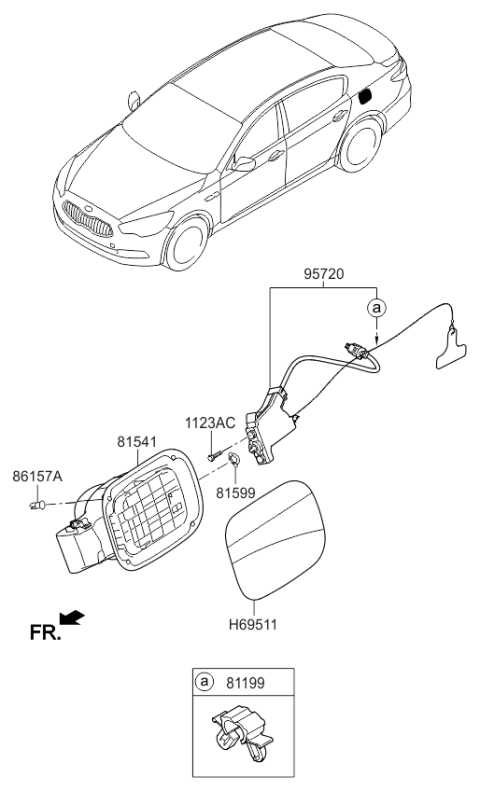 2016 Kia K900  Packing-Fuel Filler Diagram for 815993M000