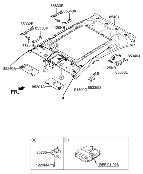 2017 Kia K900  Headlining Assembly Diagram for 854013TWA0TX