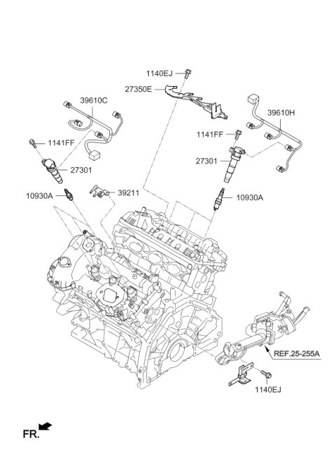 2016 Kia K900  Ignition Coiling Harness Diagram for 396103C700