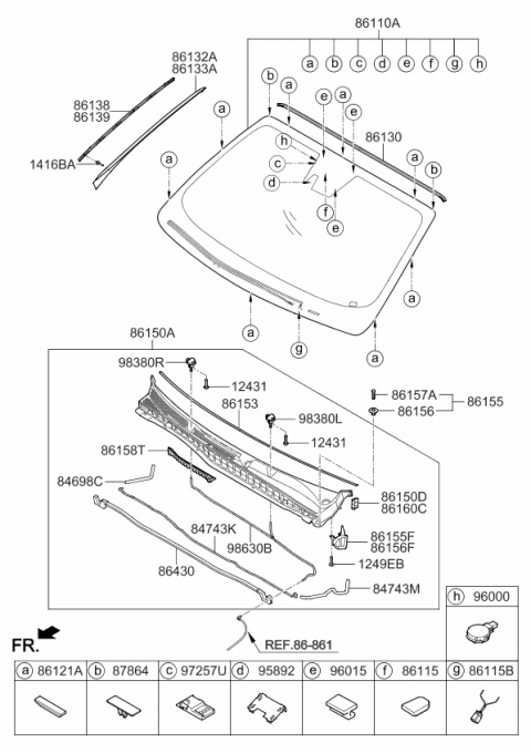 2016 Kia K900 Bracket-Rain Sensor Diagram for 960313N510