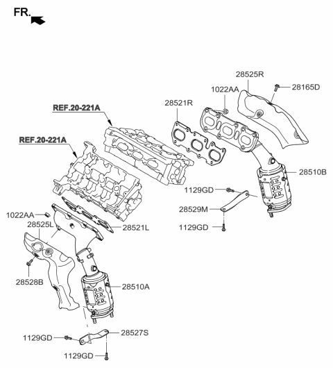 2016 Kia K900  Stay-Exhaust MANIFOL Diagram for 285273C730
