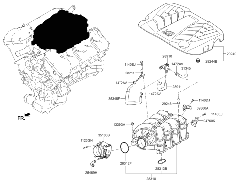 2016 Kia K900  Bracket-Purge Control Valve Diagram for 394713F500
