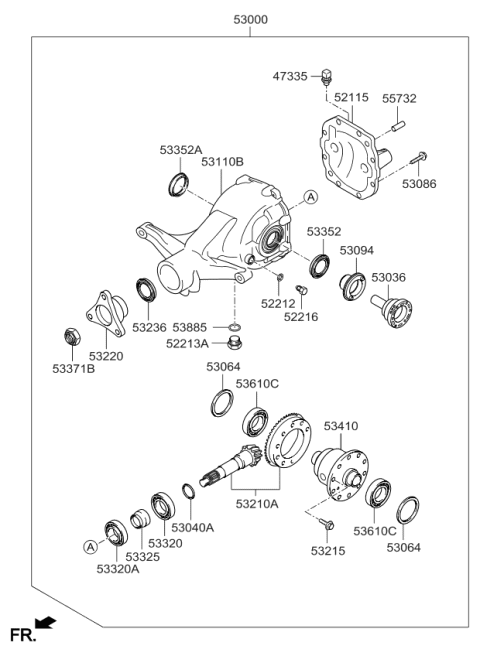 2016 Kia K900  Carrier Assembly-Differential Diagram for 530003C321