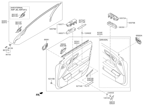 2017 Kia K900  Panel Assembly-Front Door Diagram for 823053TBT3KEL