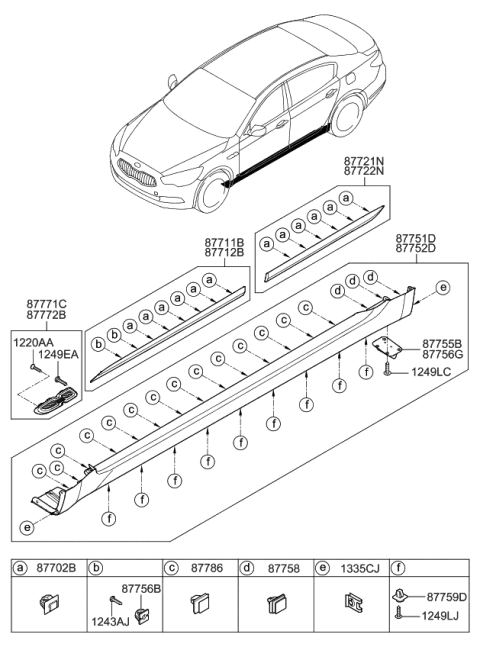 2016 Kia K900 GARNISH Assembly-Fender Diagram for 877723T200