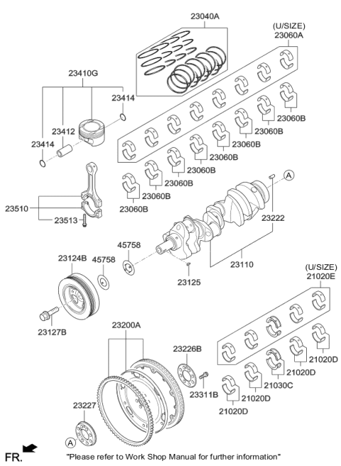 2016 Kia K900  Rod Assembly-Connecting Diagram for 235103F401