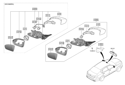 2020 Kia Cadenza Camera Assembly-Side Vie Diagram for 99230F6500