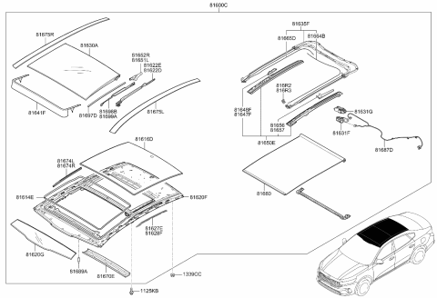 2020 Kia Cadenza Carriage Assembly-RH Diagram for 81626F6000