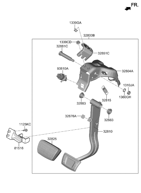 2020 Kia Cadenza  Spring-Brake Pedal R Diagram for 328153R000