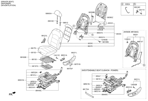 2020 Kia Cadenza Housing-Front Seat Cushion Diagram for 88532B1000