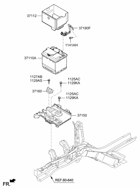 2020 Kia Rio  Clamp-Battery Diagram for 371601W000