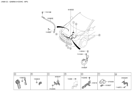 2020 Kia Rio  Wiring Assembly-Engine Ground Diagram for 91860H9120