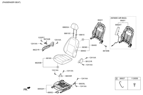 2018 Kia Rio  Frame Assembly-Front Seat B Diagram for 88410H9020