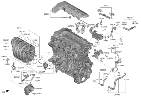2019 Kia Rio  Pipe Assembly-Vacuum Diagram for 283532M100