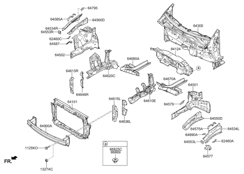 2018 Kia Rio  BRKT Assembly-LH, Fr Diagram for 64758H8000