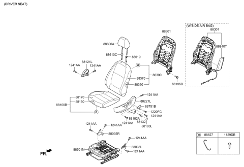 2018 Kia Rio Guide Assembly-Headrest Diagram for 88722H9000WK
