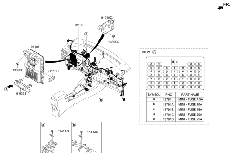 2020 Kia Rio  Instrument Junction Box Assembly Diagram for 91950H9510