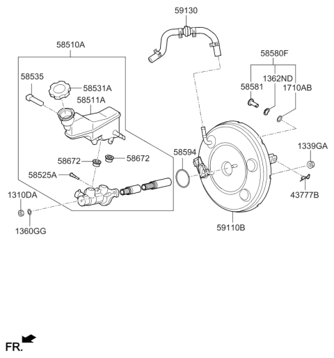 2019 Kia Rio  Reservoir-Master Cylinder Diagram for 58511H9210