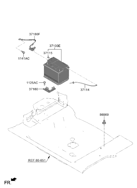 2024 Kia Niro  BATTERY & PLUG ASSY Diagram for 37100AT000