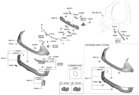 2024 Kia Niro  BRACKET-RR BEAM LWR Diagram for 86637AT000