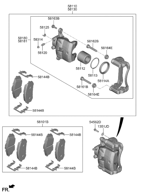2023 Kia Niro  SPRING-PAD Diagram for 58144AA050