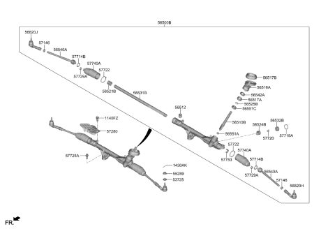 2023 Kia Niro  INR BALL JOINT ASSY Diagram for 56540AA000
