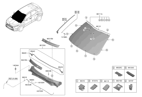2023 Kia Niro  GARNISH ASSY-FR,RH Diagram for 861D0AT000