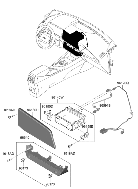 2024 Kia Niro  KEYBOARD ASSY-AVN Diagram for 96540AT000FHV