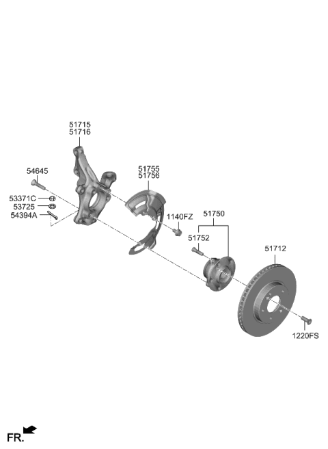 2024 Kia Niro  COVER-FR BRAKE DISC Diagram for 51755AT000
