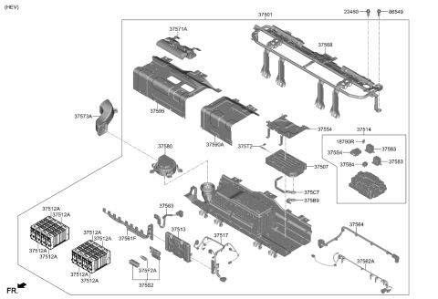 2024 Kia Niro  PANEL ASSY-HIGH VOLT Diagram for 37595BY000