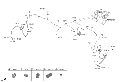 2024 Kia Niro  HOSE-BRAKE FRONT, LH Diagram for 58731AT000