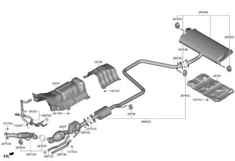2023 Kia Niro  MUFFLER COMPLETE-CHM Diagram for 28601AT600