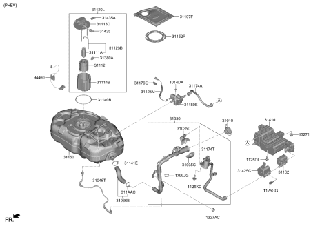 2023 Kia Niro  TUBE-VAPOR Diagram for 31046AT600