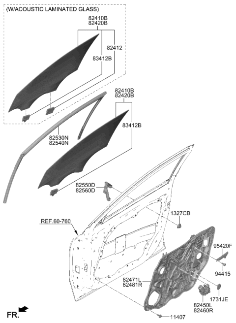 2023 Kia Niro  MOTOR ASSY-FRONT POW Diagram for 82450AT100