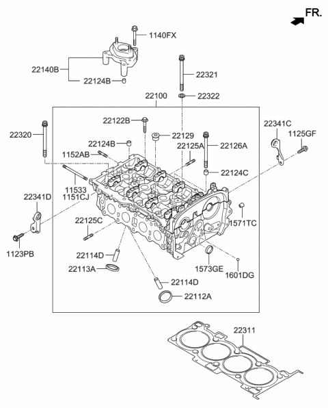 2016 Kia Sportage  Stud Diagram for 221252C000