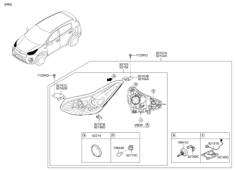 2016 Kia Sportage  Head Lead Wire Assembly Diagram for 92151A9000