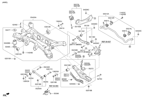 2018 Kia Sportage  Arm & Bush Assembly-Suspension Diagram for 55100D3050