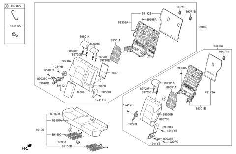 2017 Kia Sportage Guide Assembly-R/S HEADREST Diagram for 89385C1000WK