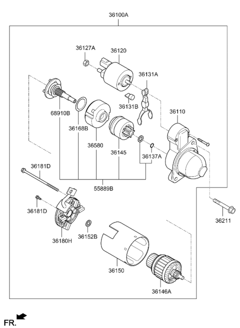 2018 Kia Sportage  Yoke Assembly-Starter Diagram for 361602G300