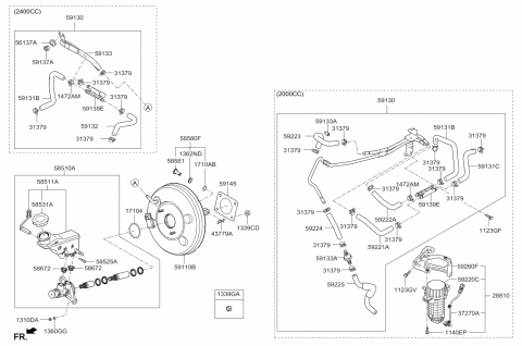2019 Kia Sportage  Hose-Brake Booster V Diagram for 59131D9210