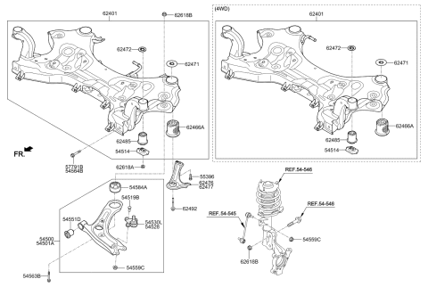 2017 Kia Sportage  Arm Complete-Front Lower Diagram for 54500D3000