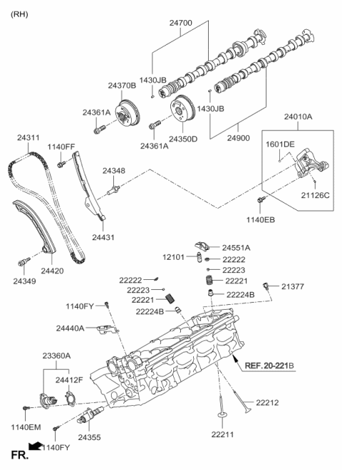 2015 Kia K900  Chain-Timing Diagram for 243123F500