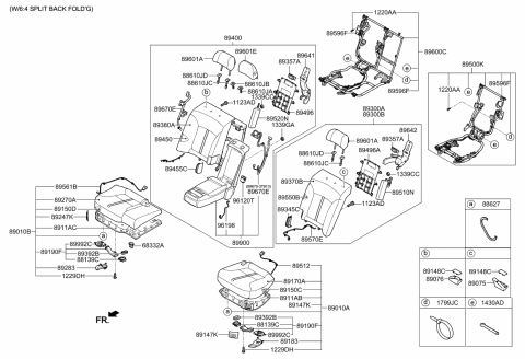 2015 Kia K900  Power Frame Assembly-Rear Diagram for 895003T500
