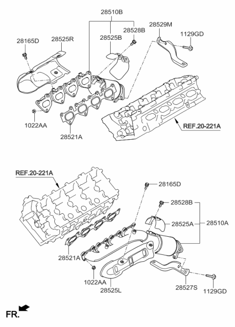 2015 Kia K900  Stay-Exhaust MANIFOL Diagram for 285283F050