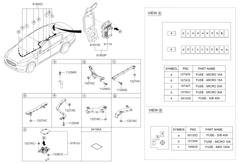 2015 Kia K900  Battery Wiring Assembly Diagram for 918503T010
