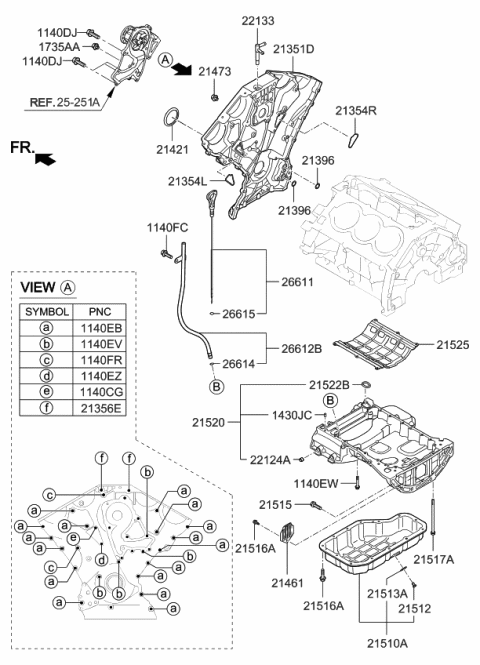 2015 Kia K900  Pan Assembly-Engine Oil Diagram for 215203CEA2