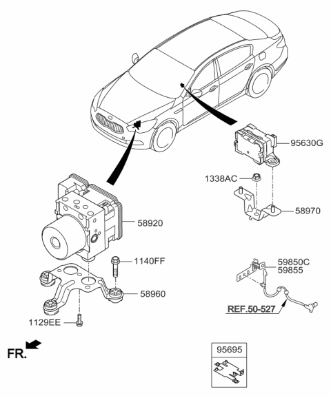 2015 Kia K900  Bracket-Hydraulic Module Diagram for 589603N500