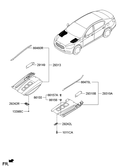 2015 Kia K900  Bracket-Engine Cover Diagram for 293143T050